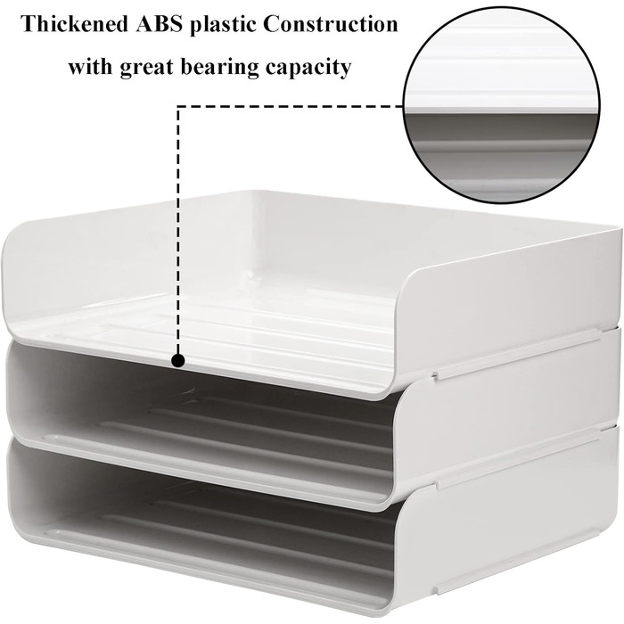 Упаковки складеного настільного лотка для листів, 3-рівневий паперовий лоток для документів органайзер Настільна стійка для документів формату А4, журналів, чеків, канцелярського приладдя, 31,5 x 24,5 x 7 см, 3