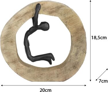 Скульптура Моріца I Підтягуйся I Не здавайся I 20 x 7 x 18,5 см I Дерев'яна прикраса I Скульптурна прикраса I Сучасна I Вітальня I Зроблено з дерева I Дерев'яна скульптура