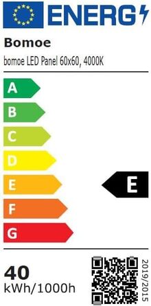 Стельовий світильник зі світлодіодною панеллю bomoe 60x60 см Ljus white світлодіодна світлова панель макс. 40 Вт для вітальні, їдальні, офісу та майстерні - Світлодіодний стельовий світильник плоский нейтральний білий 4,000K 60x60см