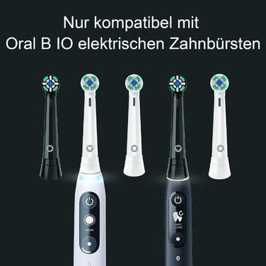 Зубні щітки Brizuf з 4 упаковок, сумісні з Braun Oral b iO 3/4/5/6/7/8/9/10, щітки, сумісні з електричною зубною щіткою Oral iO, насадки для зубних щіток вводу-виводу (чорно-білі)