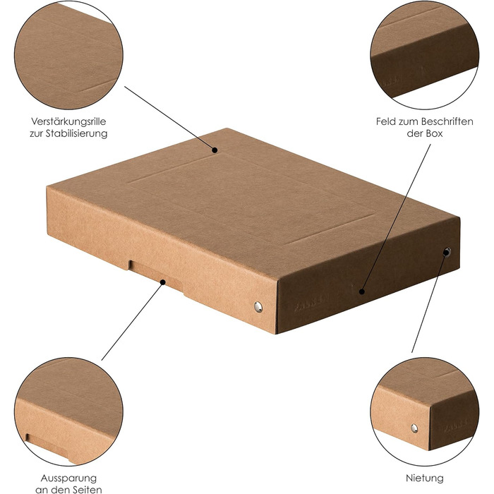 Оригінальна веганська папка Falken 10 Pack Pure Nature. Зроблено в Німеччині. Коричнева папка для файлів шириною 8 см Папка з листами Офісна папка Папка з картонною папкою (DIN A5 40 мм, 1 PureBox)
