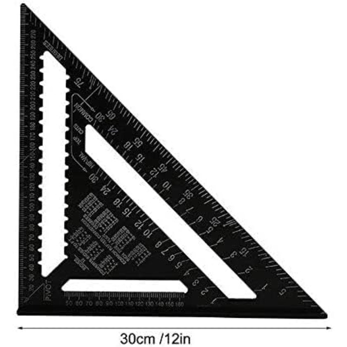 Дюймовий трикутник з алюмінієвого сплаву професійний трикутник для інженерного теслі, 12-
