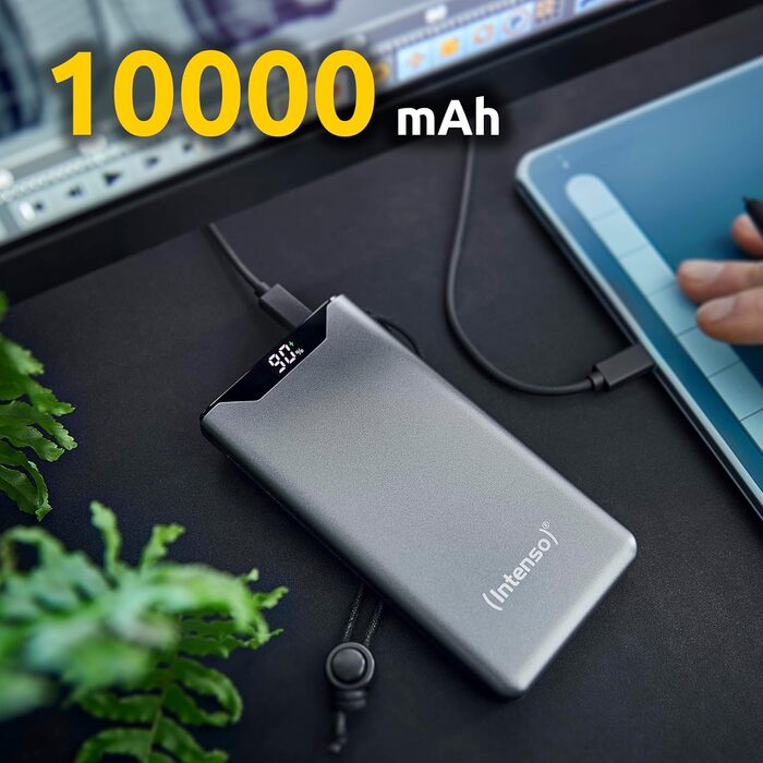 Зовнішній акумулятор Intenso 10000 мАг сірий USB-C та USB-A PD 20 Вт QC 18 Вт