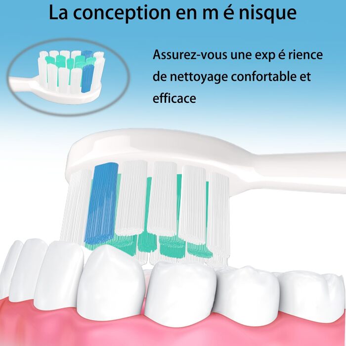 Насадки для щітки, сумісні з моїми варіаціями Електрична зубна щітка, змінні щітки підходять для моїх варіацій Звукова зубна щітка (біла), 6 шт.