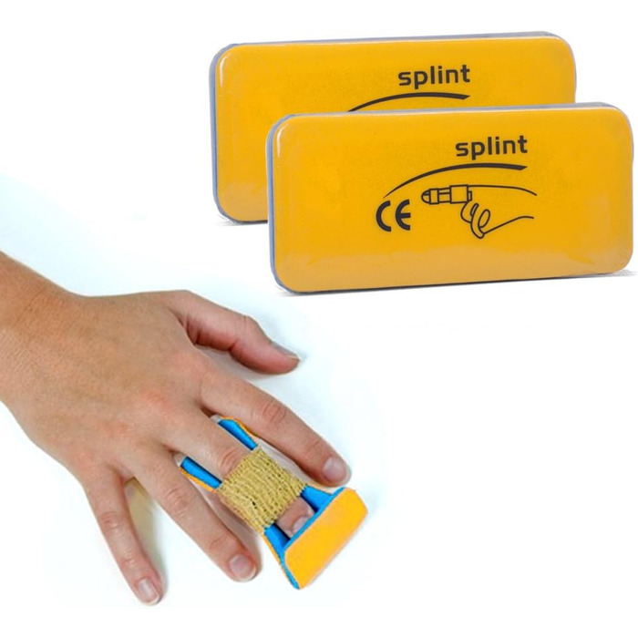 Шини Splint 3 розмірні пакети Штифтова шина для іммобілізаційної шини для травм пальців, шиї, ноги, коліна, стопи, зап'ястя, кисті, руки з сумочкою жовта