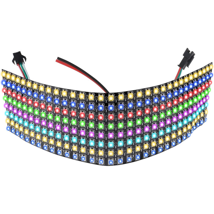 Дроти зі сплаву ECO RGB WS2812B 5050SMD з індивідуальною адресацією 8 x 32 256 пікселів світлодіодна матриця гнучка FPCB повнокольорова працює з K-1000C, SP107E тощо. Контролер Зображення Відео Текстовий дисплей DC 5V, 2