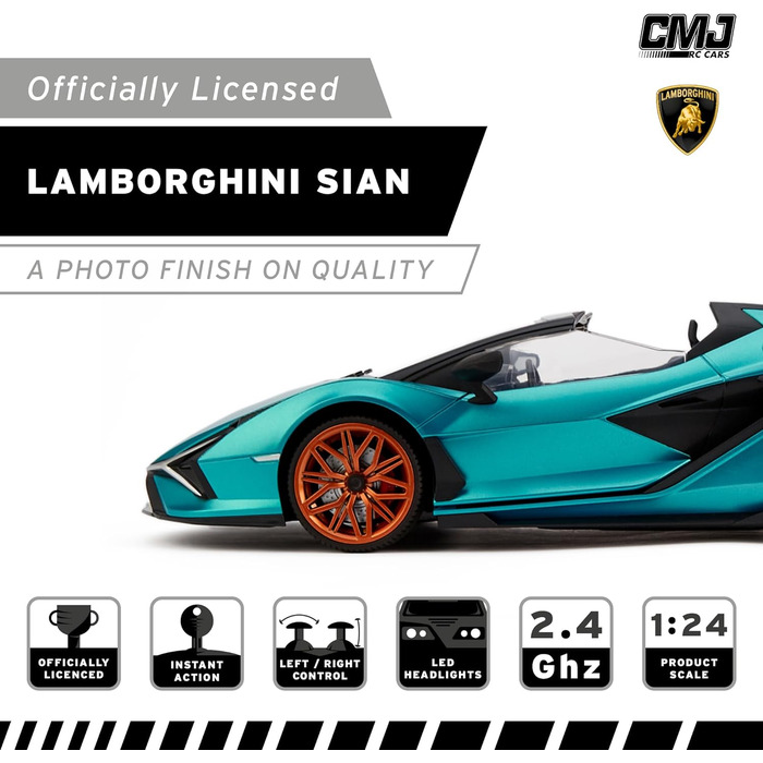 Масштаб Офіційно ліцензований RC Lamborghini Sin FKP 37, синій Ламбо Спортивний гоночний іграшковий автомобіль Модель автомобіля для хлопчиків дівчаток і дорослих подарунок Sin Blue, 124