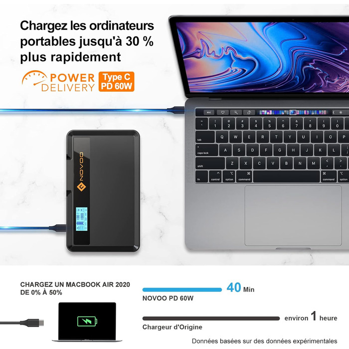 Портативний мобільний блок живлення з розеткою 220 В/100 Вт, USB-C PD 60 Вт, 2 X USB-A ЧОРНИЙ, 148Wh 40000mAh Power Bank