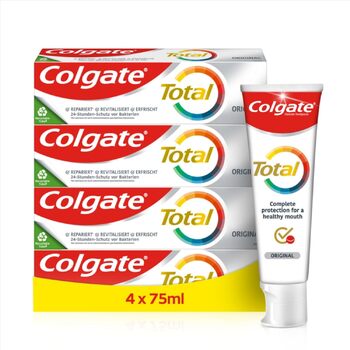 Зубна паста Colgate Total Original проти карієсу і зубного нальоту. Захищає зубну емаль, 300,0 мілілітр