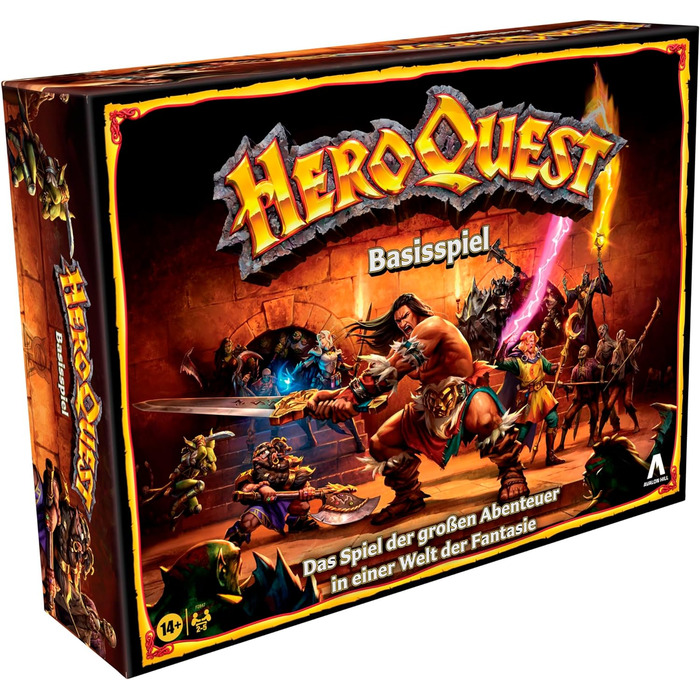 Базова гра Avalon Hill HeroQuest, пригодницька гра в стилі фентезі з мініатюрами, від 14 років, для 2 - 5 гравців Одна базова гра