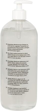 Зволожуючий лубрикант для жінок і чоловіків, на водній основі, без адгезивного ефекту, без масла і жиру, веганський, 1000 мл 1 л (1 упаковка)