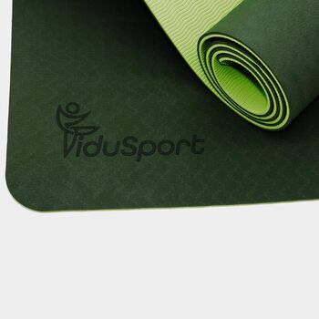 Тренажер Fidusport TPE Yoga Mat - Нековзний плечовий ремінь для фітнесу, пілатесу та гімнастики - Килимок для вправ з плечовим ременем і легкою конструкцією (оливково-зелений)