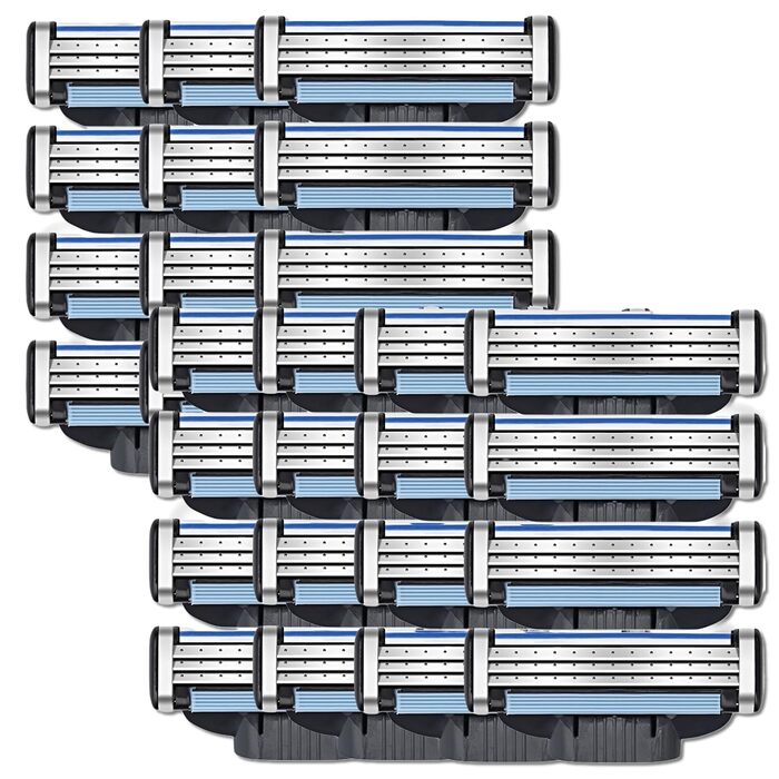 Чоловічі леза для бритви, Змінні леза для ручної бритви за 3 Маха, Модернізовані сталеві леза, Чоловіча бритва для гоління, Волога бритва з 3-кратним лезом, Змінні леза для мокрої бритви Чоловіки(24)