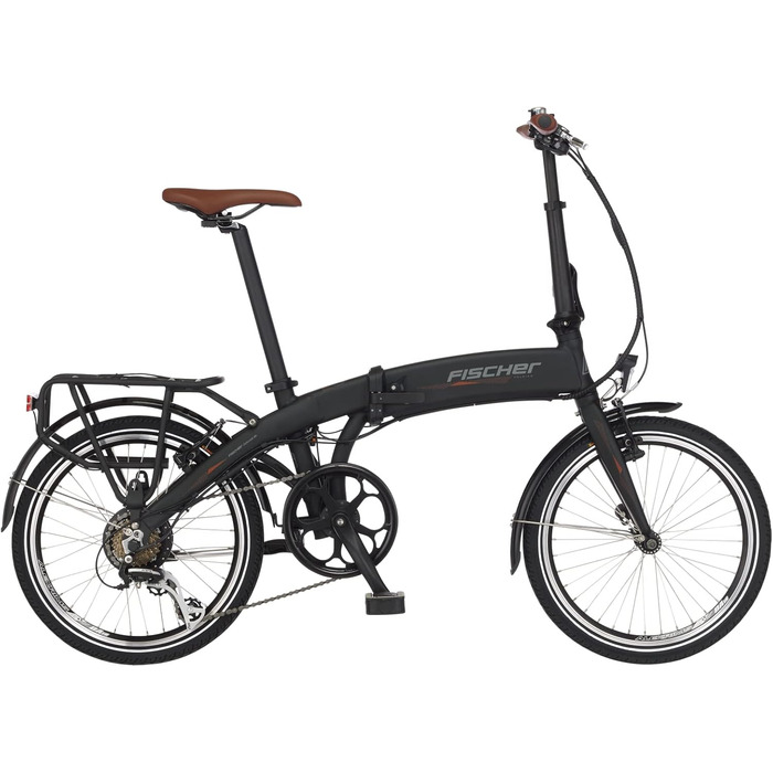 Складний електричний велосипед FISCHER e-bike FR 18 для жінок та чоловіків, висота 30 см, двигун заднього колеса 25 Нм, акумулятор 36 В в рамі, чорний матовий, 20 дюймів