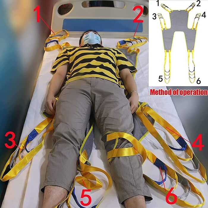 Туалетна сітка для всього тіла Важкий слінг для пацієнта, Слінг для підйому літніх людей з розділеними ногами, Душовий ремінь для підйому пацієнта, Важкий ремінь для перенесення для інвалідів