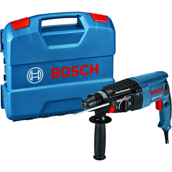 Перфоратор Bosch Professional GBH 2-26 (потужність 830 Вт, тримач SDS-Plus, вкл. обмежувач глибини, додаткова рукоятка, машинна ганчірка, кейс) без швидкозатискного патрона