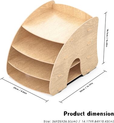 Лоток для документів Lesfit дерево, офісний органайзер Настільний лоток для файлів, паперу, документа