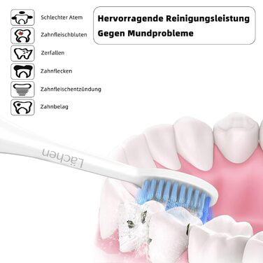 Насадка для щітки Lchen Standard, підходить для всіх електричних зубних щіток від Lchen, S121 White, 4 шт. и A-стандарту