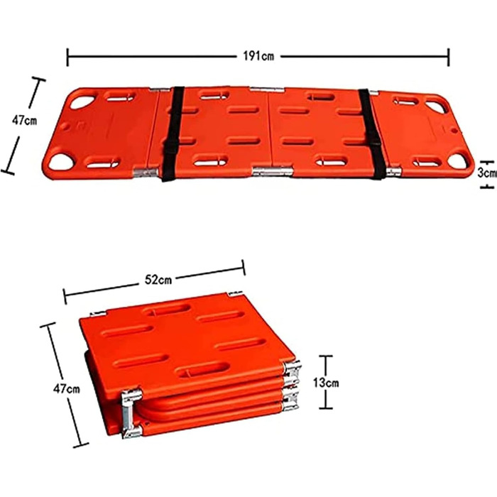 Складні розтяжки для хребта, пластикова дошка для хребта для екстреного порятунку, рятувальна дошка з ременем безпеки, задня дошка для рятувальників, іммобілізація розтягувача хребта, для пацієнтів