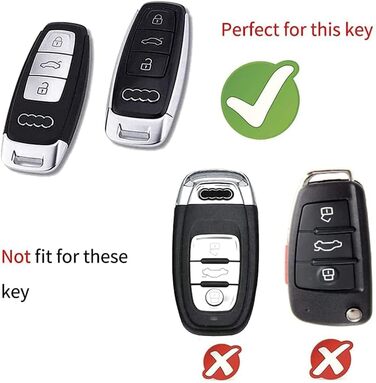 Чохол для ключа ontto Keyless підходить для Audi A8 A8L Q8 A3 Sportback A6 A7 Q7 RS6 S6 S7 SQ8 Q4 SQ7 TFSI E-Tron 2019-2023 Захисний чохол Чохол для ключів Чохол для ключів Брелок 3 кнопки - чорний