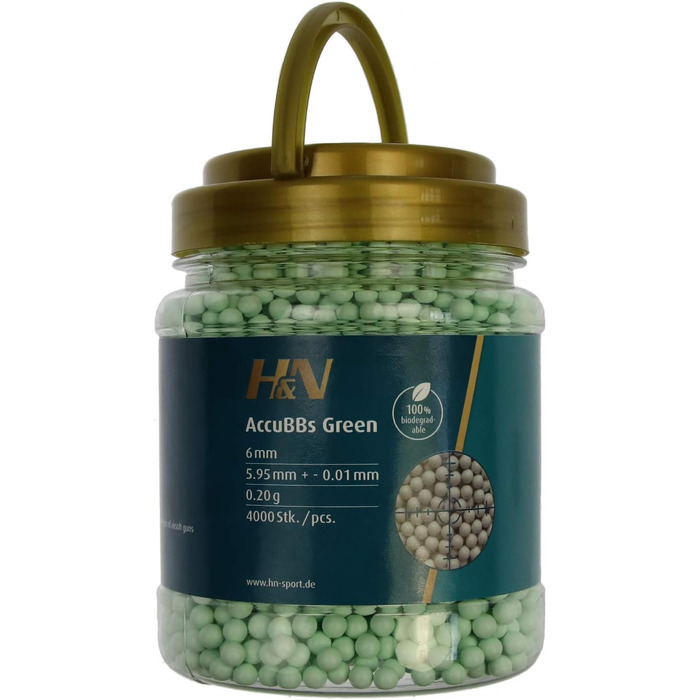 Мм Bio AccuBBs Green - 0,20г - 4000 шт. Страйкбольні набої софт-айр для страйкбольної гвинтівки пістолета снайперської повітряної м'якої гвинтівки біорозкладні 6мм, 6