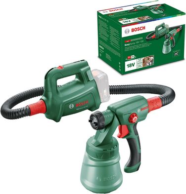 Акумуляторний фарборозпилювач Bosch EasySpray 18V-100 (без акумулятора, системний, для лакофарбових матеріалів, швидкість подачі 0-100 мл/хв, ємність 800 мл, в коробці)