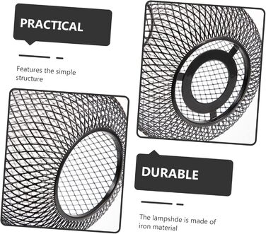 Вінтажні ліхтарі Абажур Люстра Лампа Захисна клітка Металева клітка Абажур Підлоговий абажур Лампа Захисний корпус Металева клітка Пряма кована 19x15смx2 шт. Чорнаx2 шт., 2 шт.