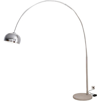 Торшер Big-Deal Deluxe Silver хромований з диммером і бетонною основою Arc Lamp Concrete W223 x D49 x H240 см