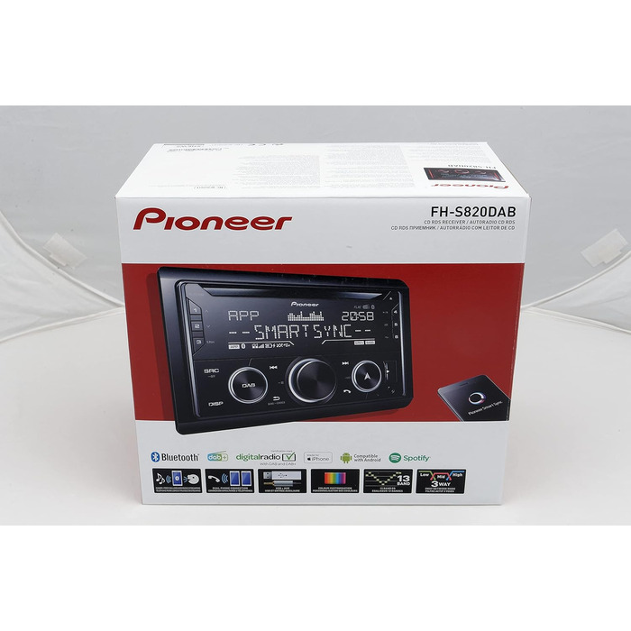 Автомобільна радіостанція Pioneer FH-S820DAB з подвійним DIN DAB тюнером, гучний зв'язок Bluetooth, AppRadio Single