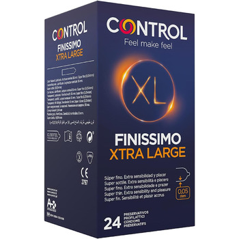 Презервативи з натурального латексу CONTROL FINISSIMO XL розміру XL і Super Thin - 24 шт.