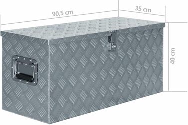 Алюмінієва коробка ZEYUAN, ящик для зберігання, ящик для причепа, алюмінієва коробка, коробка для валізи, ящик для інструментів, 90,53540 см срібло