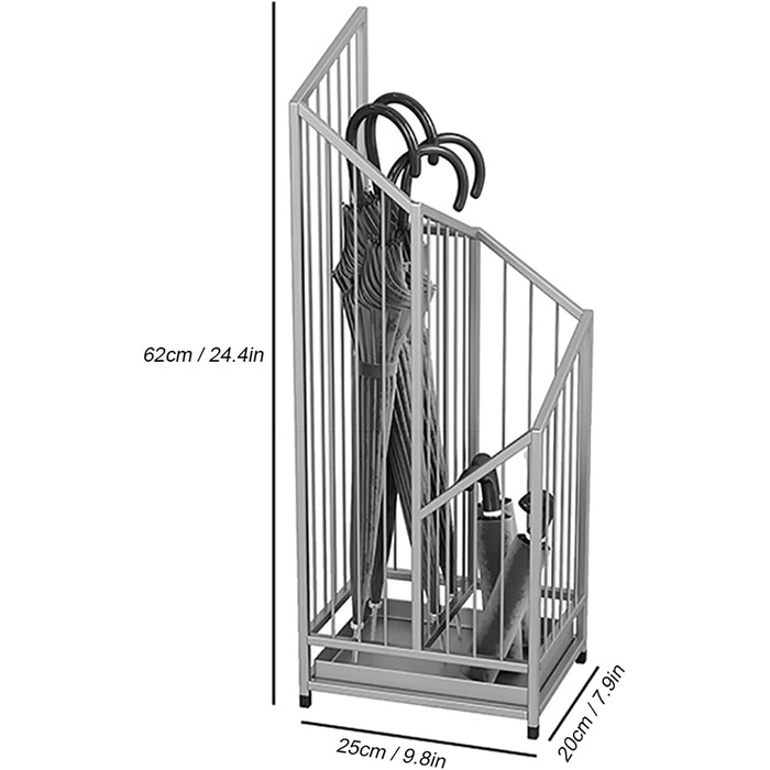 Відро для парасольки Cuiynic, підставка для парасольки з високою місткістю, рама для тримача парасольки зі знімним піддоном для крапель, більше ніж 10 парасольок