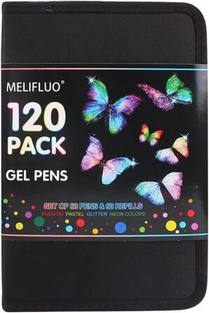 Упаковка гелеві ручки блискітки, 60 кольорових гелевих ручок 60 гелевих ручок, заправки розмальовки гени для дорослих і малювання, графіті, рукоділля, письмо, 120