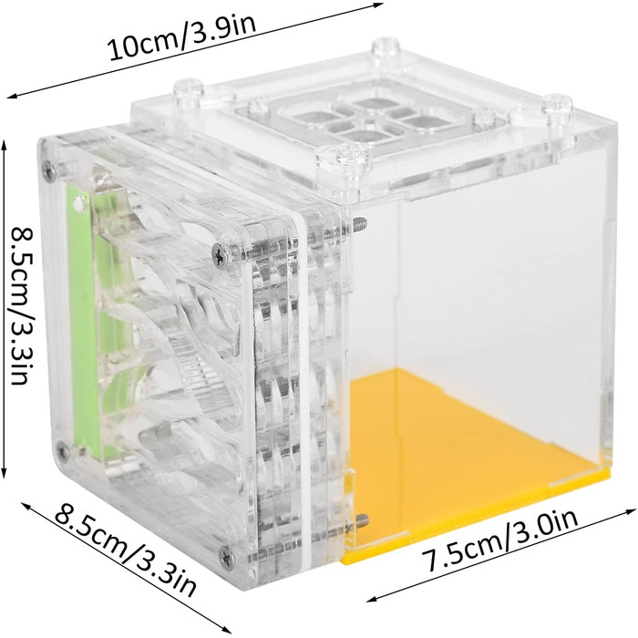 Тераріум для розведення мурах, мурашина ферма, акриловий ящик для спостереження 8 X 10 X 8,5 см з абсорбуючою бавовною, вентиляційна сітка, висока твердість і прозорість, ідеально підходить для дітей