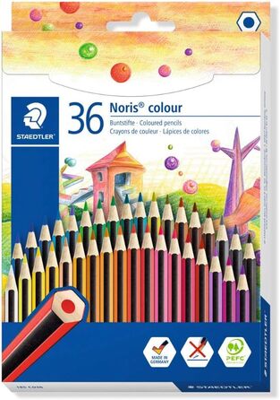 Кольоровий олівець STAEDTLER 185 CD36 Noris Colour клей-олівець, безпечний і безпечний для дітей клей 9H PTFCS