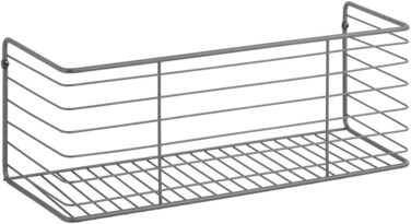 Металева настінна коробка для зберігання mDesign - Кошик для зберігання з привабливим дизайном з дроту - Дротяний кошик ідеально підходить для кухонних шаф, шаф для зберігання та ванних кімнат - темно-сірий 1 графіт