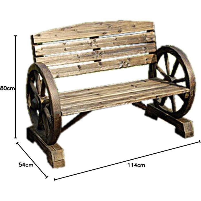 Садова лавка Літній набір Лавка Дерев'яний візок колесо сільський коричневий