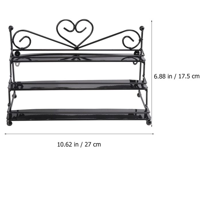 Зберігання лаку для нігтів Металева 3-рівнева полиця для лаку для нігтів/ лак для нігтів Dispaly Rack (чорний)