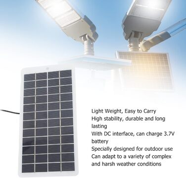 Сонячна панель, портативна високоефективна сонячна панель 5 Вт 12 В, полікристалічний сонячний модуль з інтерфейсом постійного струму, енергозберігаючий сонячний зарядний пристрій для аварійного освітлення, малі системи сонячної енергії